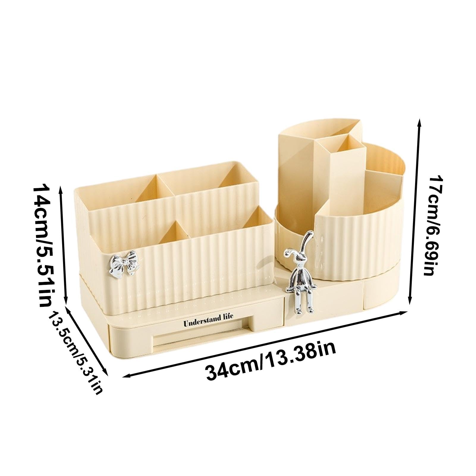 Organizer per trucchi, girevole a 360 gradi, organizer per cancelleria da