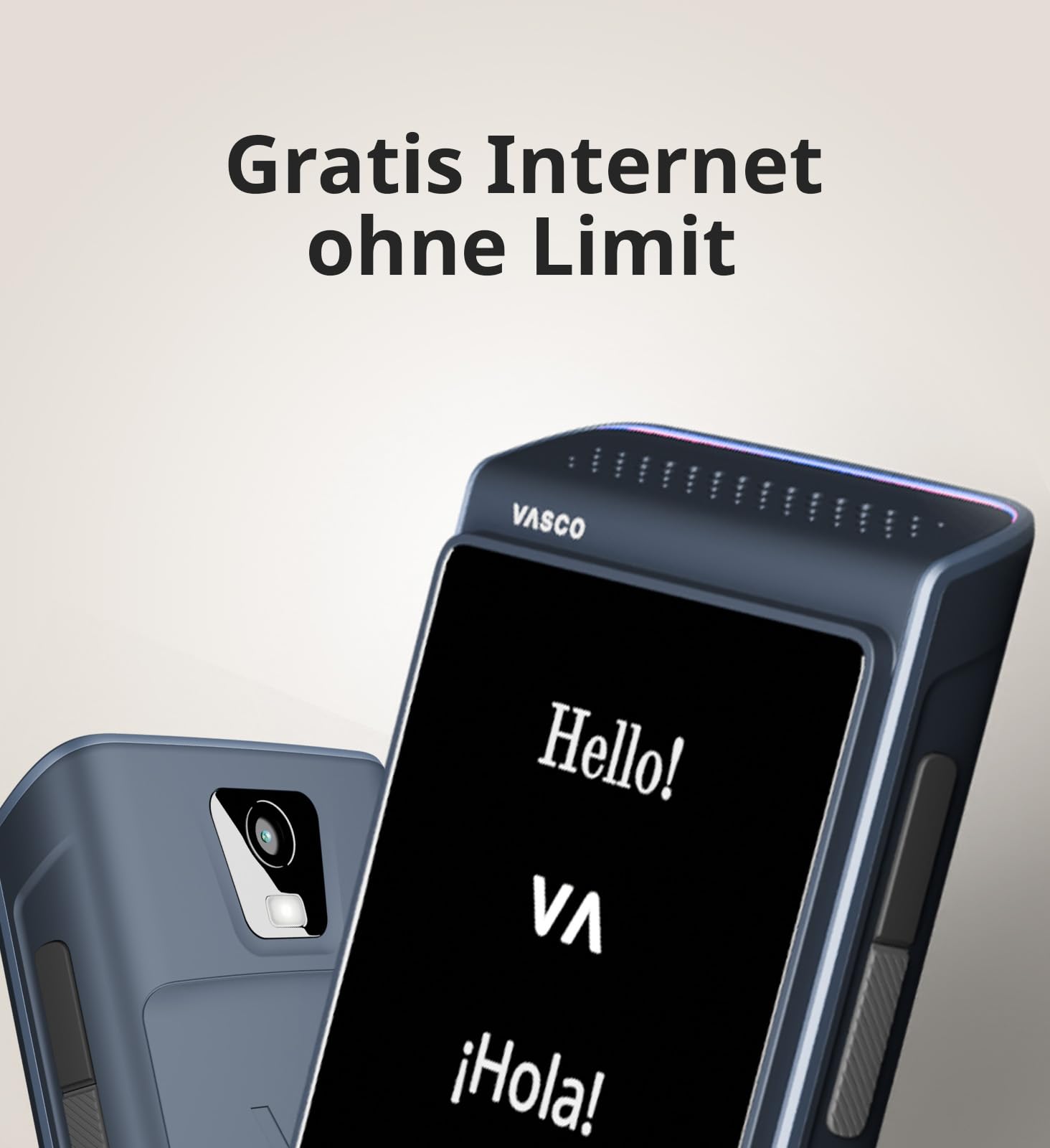 Vasco Translator Q1 Sprachübersetzer Voice Cloning 113 Sprachen Phantom Black