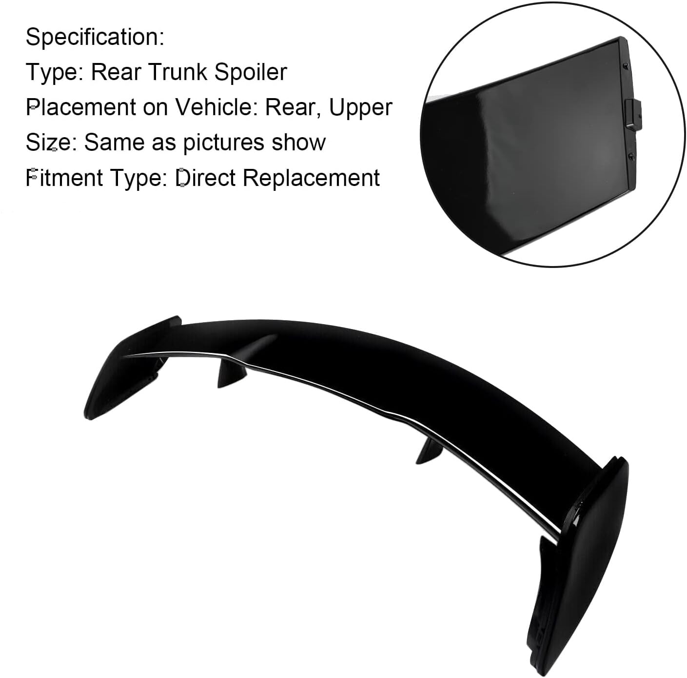 HARIN Auto Spoiler Posteriori per Peugeot 208 II/208 I/208 GT/e-208 P21 A9 CC CA 5-Door/3-Door 2012-2024, Anticorrosione AntiGraffio Spoiler Posteriori Alettone Accessori Auto,A/ABS