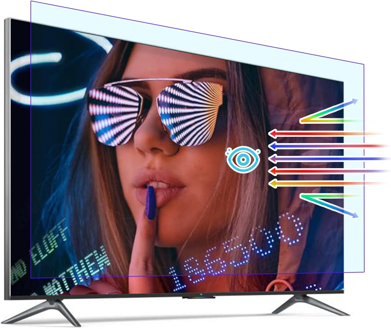 Shield Blue Light 65 Inch TV Screen Protector Matte Monitor Film Anti Glare Anti Scratch Multi-Function Filter No Bubbles Fingerprints,65" L1429*W804