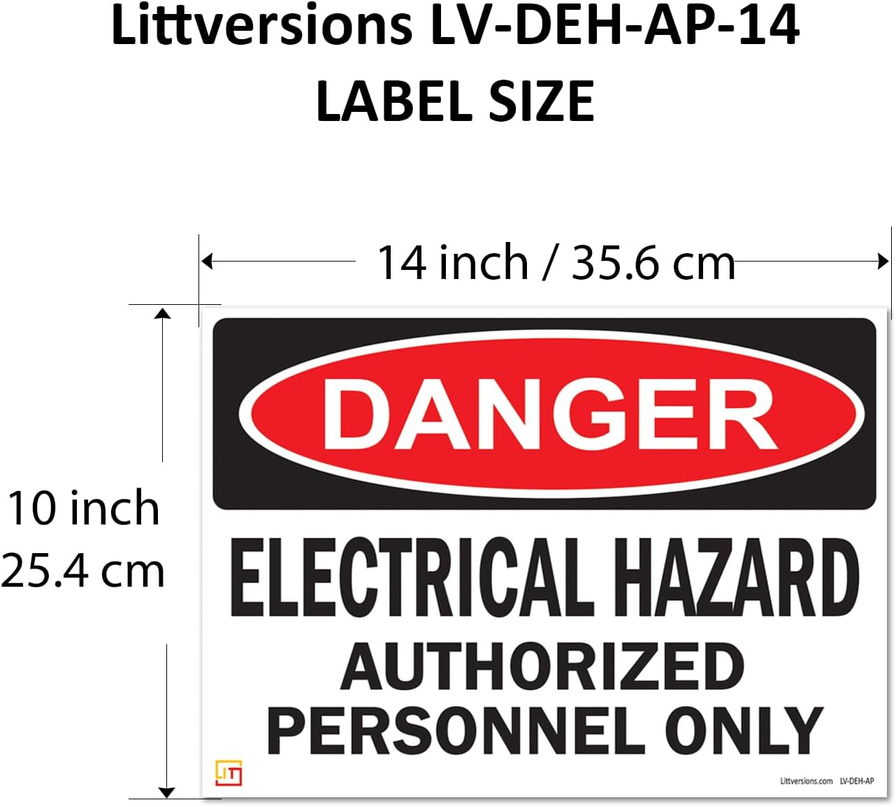 1 Pack 14"x10" Reflective Danger Electrical Hazard, Authorized Personnel Only OSHA Warning Safety Label Sign Decal 6 mil Laminated Engineer Grade UV Protected ANSI NFPA Indoor Outdoor 40656