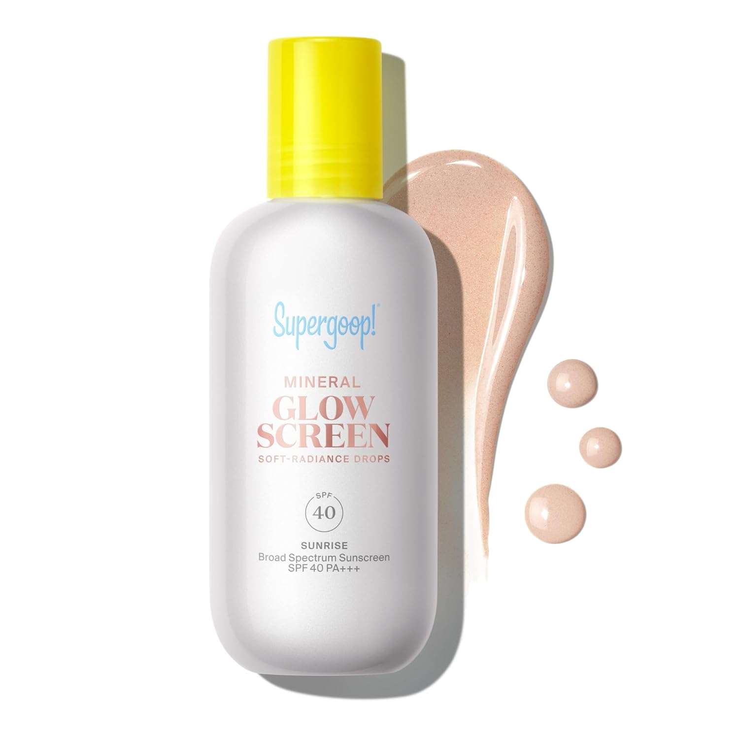 Supergoop! Glowscreen Soft-Radiance Drops Mineral SPF 40 - Sunrise - 1.7 oz - Visibly Illuminates, Smooths, Evens Skin & Blurs Pores Instantly - All Skin Types
