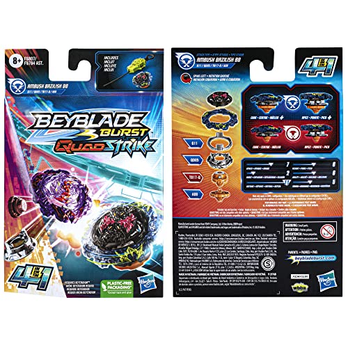 Pião e Lançador Beyblade Burst QuadStrike - Kit inicial Beyblade Burst QuadStrike - Ambush Bazilisk