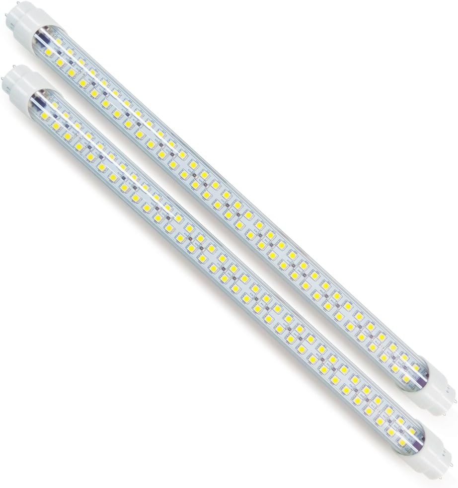 Duo-Pack of Eco-LED® Plug-&-Play dimmable 18" tubes in Cold White, T8 for 12V DC installation. (LT8-CWM2)