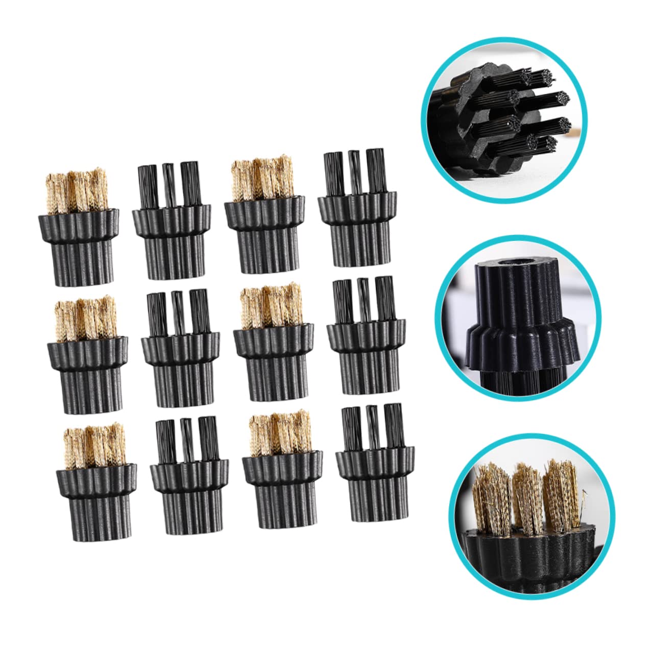 PACKOVE 12Pcs Steam Cleaner Brush Head Brush Heads for Cleaning Machine Accessories Compatible with Household and Professional Steam Cleaning Machines