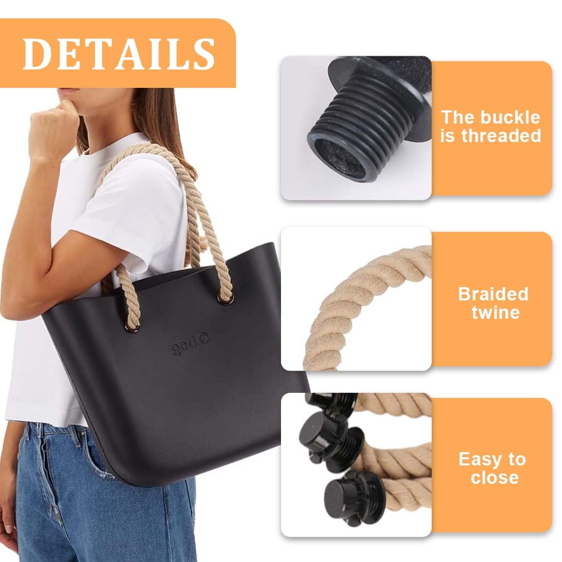 GXGM 2 asas de repuesto para bolso de playa, asa larga clásica, asa de cuerda de repuesto, asas de bolso, accesorios DIY para mujeres