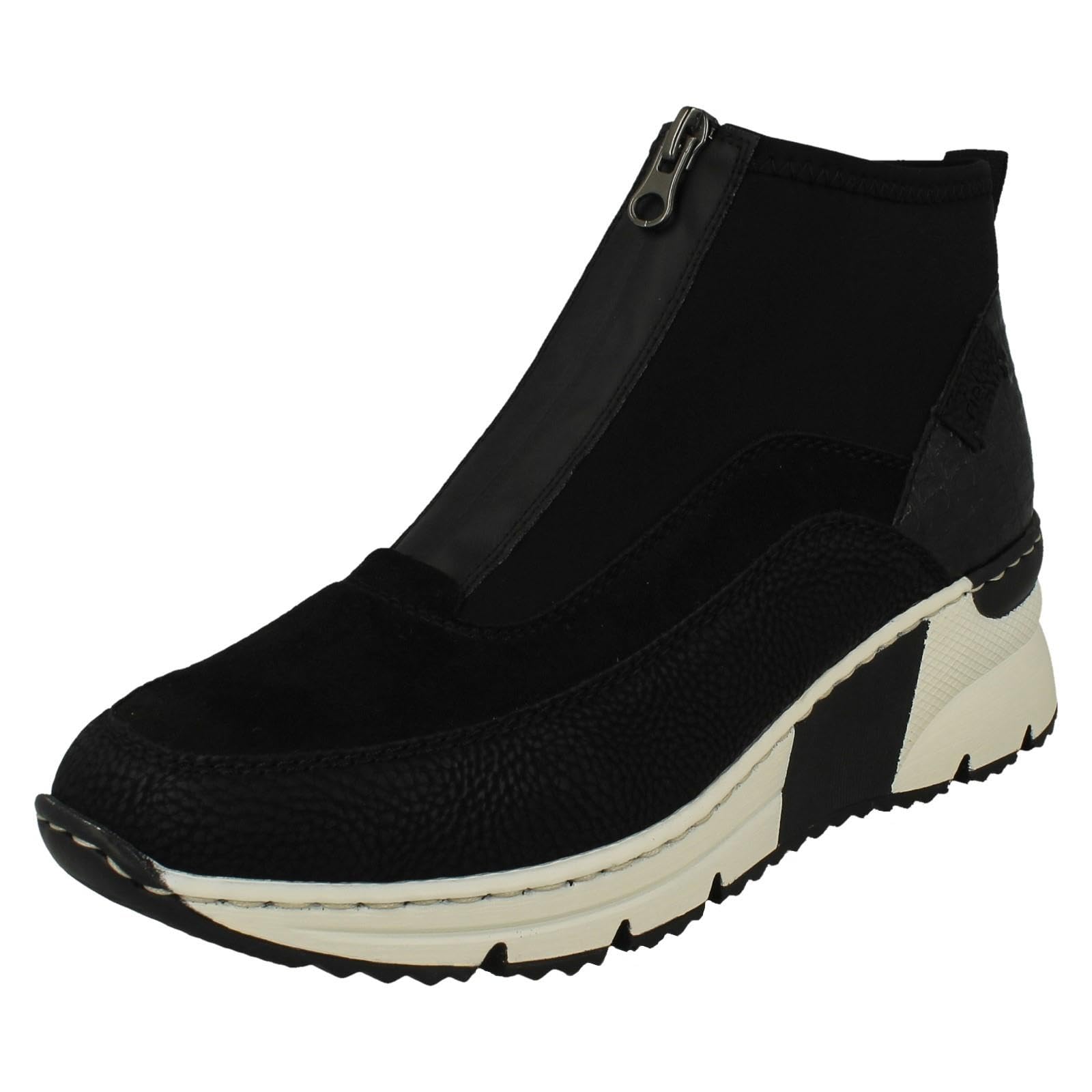 Rieker Greece Womens Ankle Boots 7.5 UK Black Combi