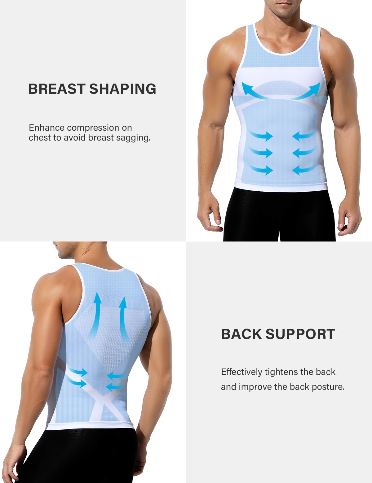 Arjen Kroos Gaine Ventre Plat Homme 2-Pack - T-Shirt de Compression Homme - Débardeur Compression Effet Sculpté Immédiat