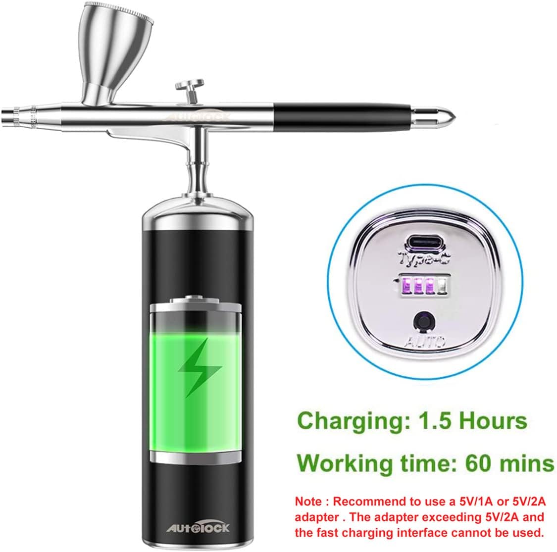 Buy Autolock Upgraded Airbrush Kit with Air Compressor, Portable