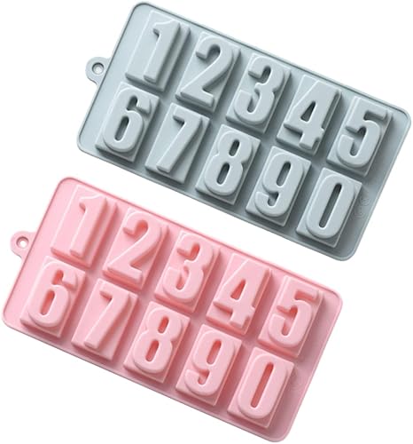 Miniatura 4 de PRETYZOOM 3pcs Soap Mold Ice Cube Mold Ice Cube Tray Silicone Tray Mold Number Chocolate Mold Chocolate Silicone Molds 0-9 Baking Mold Molde De Para