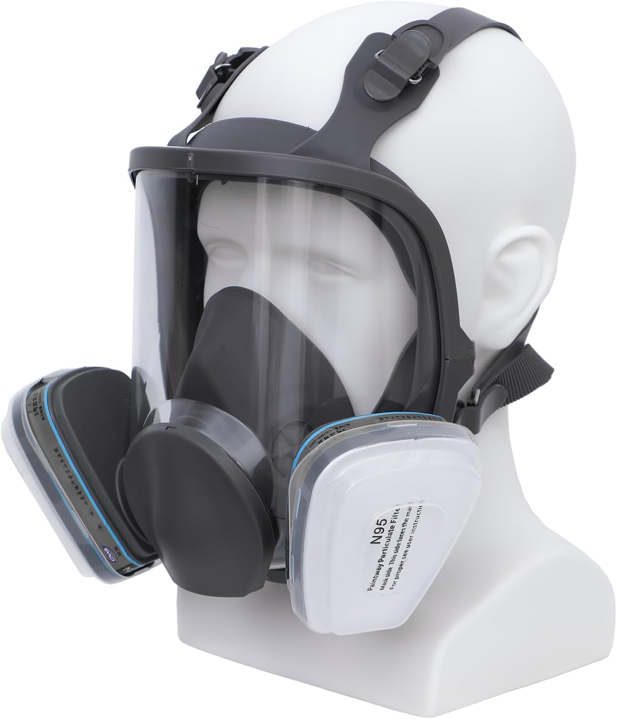 Male Mannequin Head PVC Professional Head Model Display for Wigs Hat Mask Scarf Sunglasses with Mount Hole (MATTE WHITE)