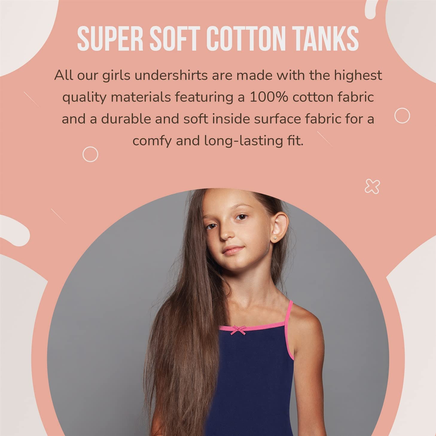 Buyless Fashion Camiseta de algodón sin Mangas con Estampado para Niñas (Pack 6)