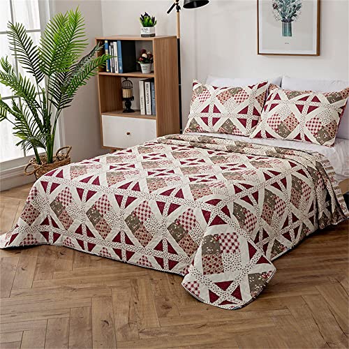 Odot Couvre Lit Matelassé 2/1 Personnes, Jeté de Lit Léger Couverture Ete Couverture de Lit Matelassée Douce Boutis Couvre-Lit avec 2 Taies d'oreiller...