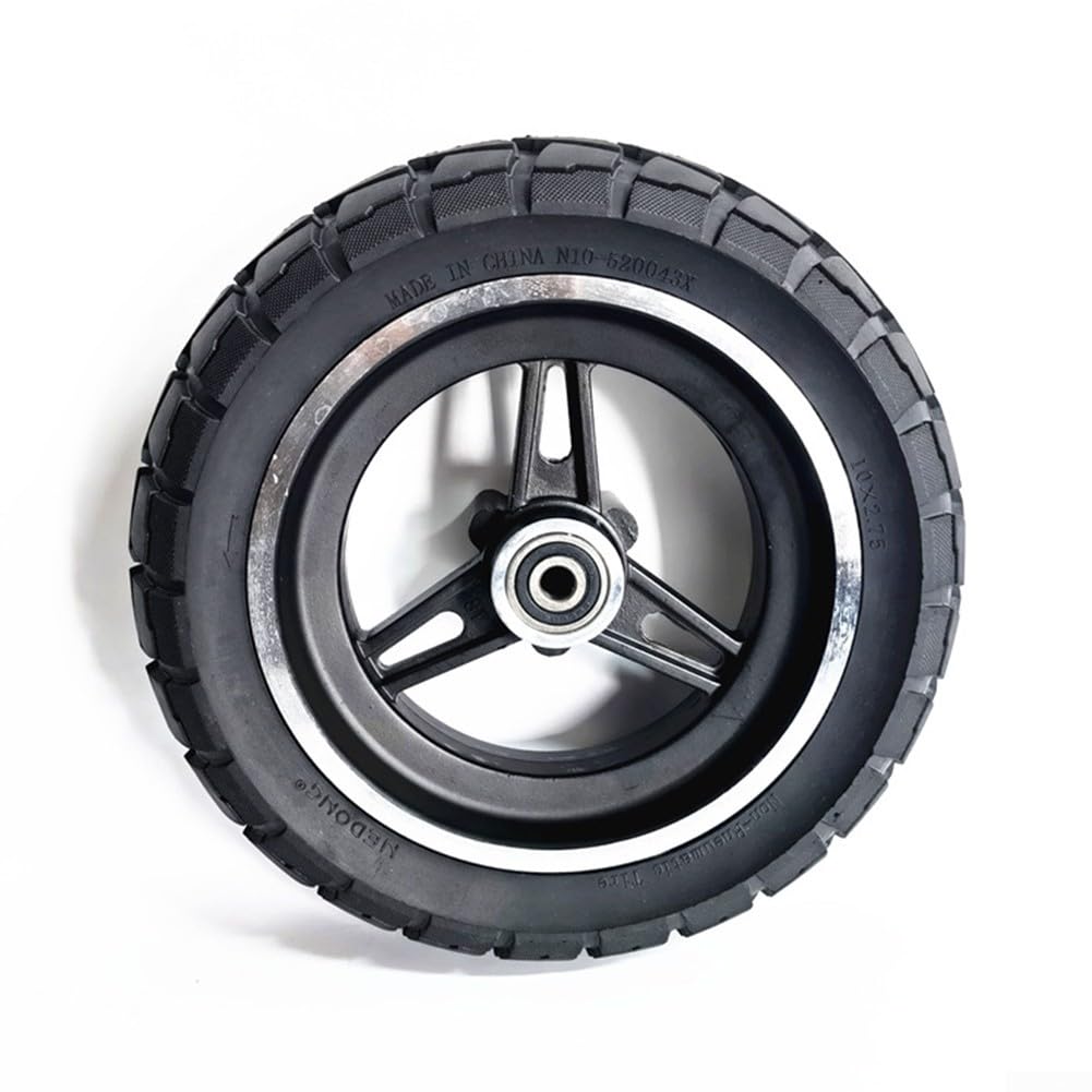 Conjunto de Rueda Completa para Scooters eléctricos, neumático Todoterreno de Caucho Macizo de 10 Pulgadas