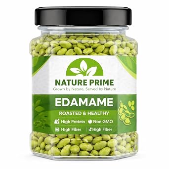 Nature Prime Edamame Seeds 400g | Roasted & Healthy Snack | High Protein, High Fiber | Non-GMO Soybeans | Premium Quality Crunchy Seeds