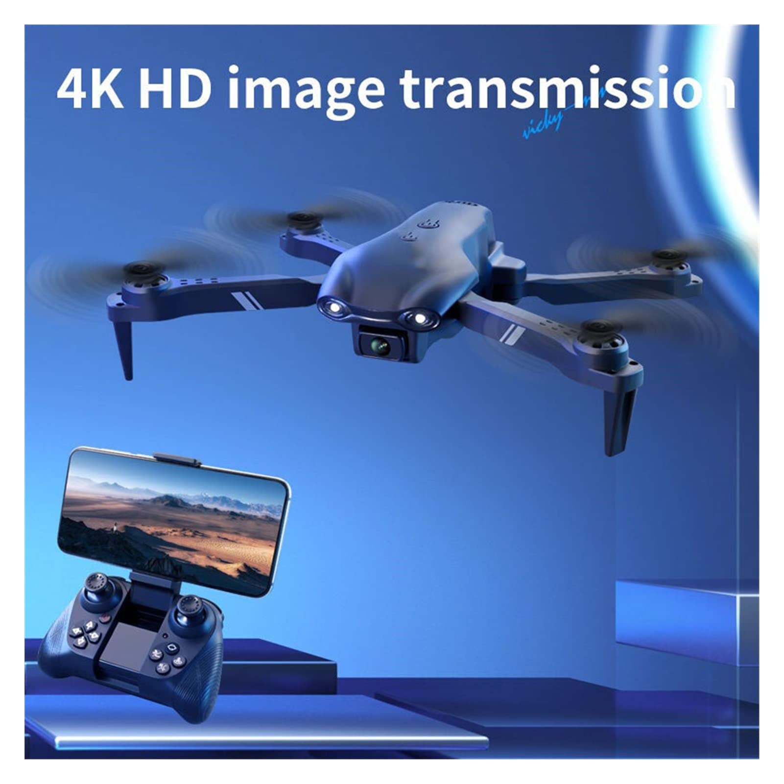 Drone Mini Drone 4K HD Podwójna kamera WiFi FPV Ciśnienie powietrza Wysokość Trzymaj Składany Quadcopter RC Drone Zabawka dla dzieci (Kolor: 1080P-Podwójna kamera-1B Rozmiar: 1) (720P 1Bateria)