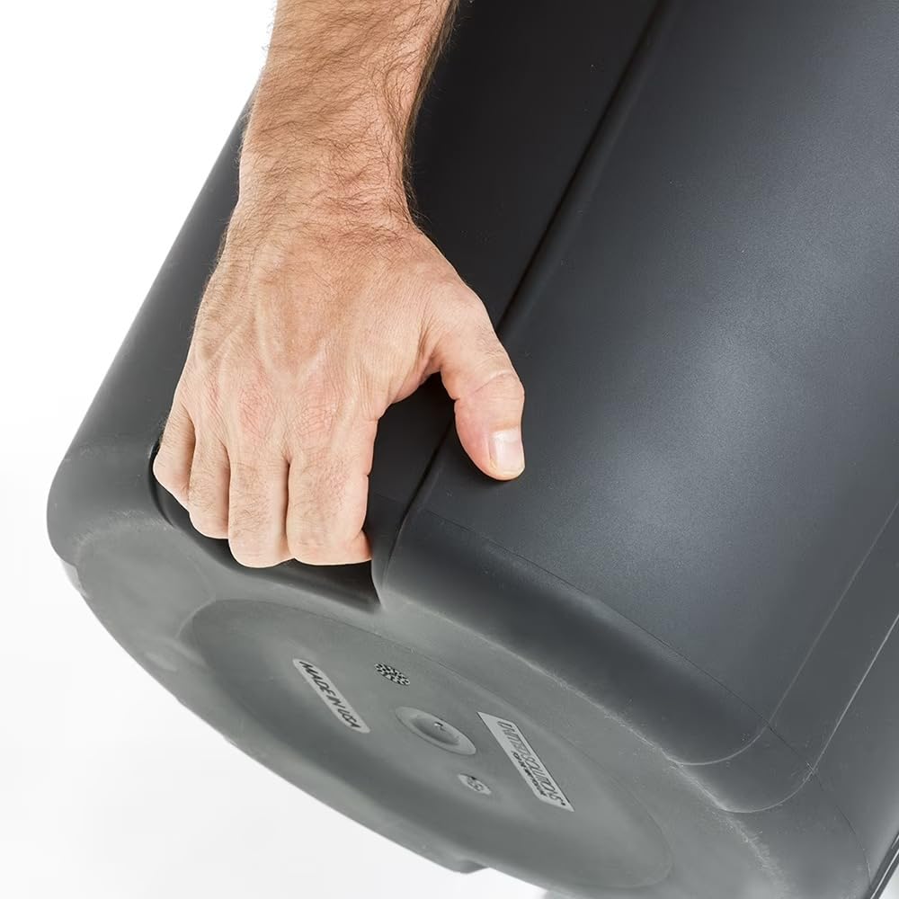 20 Gallon Heavy Duty Plastic Garbage Can with Included Lid, Black, Durable Waste Container for Home Kitchen Office Outdoor