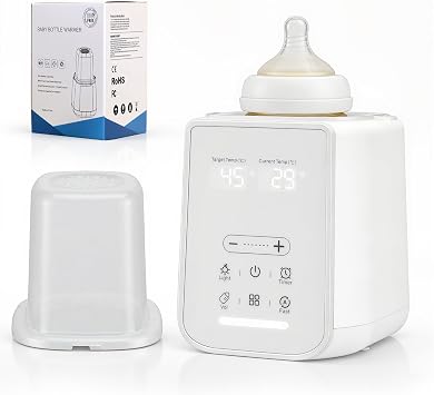 Baby Bottle Warmer, 8-in-1 Bottle Warmer with Night Light & Timer, 48H Keep Warm and Automatic Shut-Off, Food Milk Warmer & Steriliser BPA-Free Warmer for Breastmilk or Formula