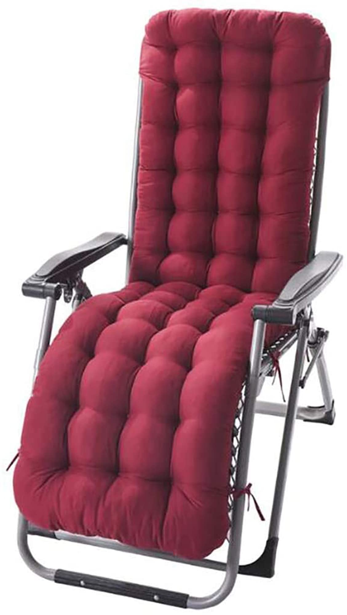 Wangle Sun Lounger High Back Rocking Chair Replacement Sunbed Garden Patio Lounge Outdoor Reclining Cushion, Red