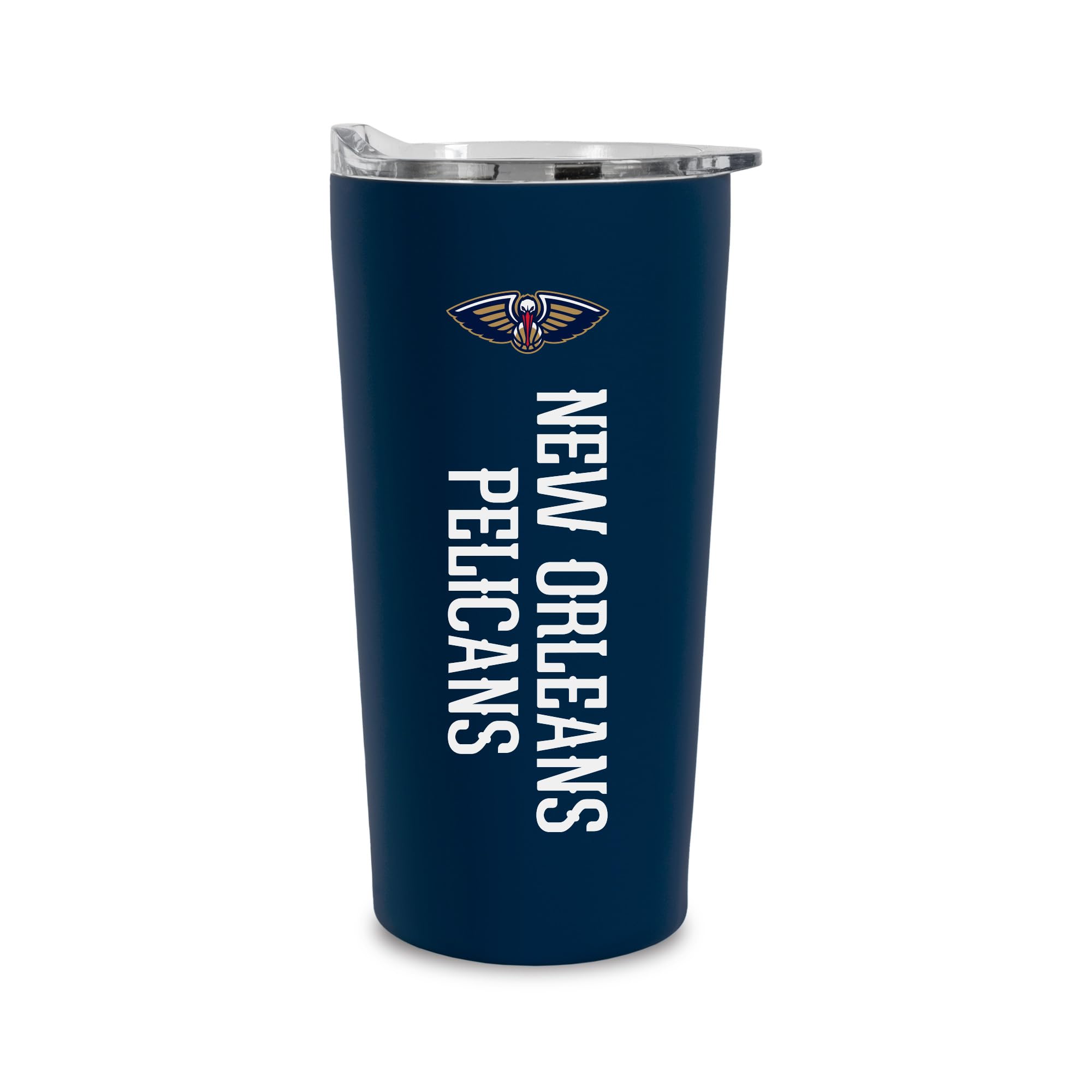 Rico Industries NBA Basketball New Orleans Pelicans 18oz Soft Touch, Easy Grip Tumbler