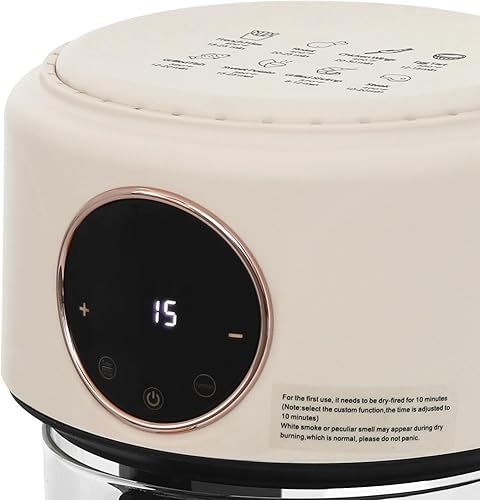 Miniatura 6 de Freidora aireada visible, cuenco de vidrio transparente con 8 modos preestablecidos, cable de alimentación de 31.5 pulgadas, pantalla táctil digital