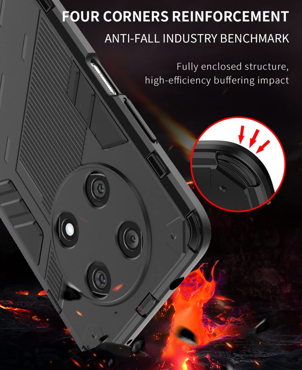 Custodia SEAHAI Per Huawei Nova 9 - Militare Anticaduta Con Supporto Pieghevole Nascosto - Paraurti Morbido Rosso
