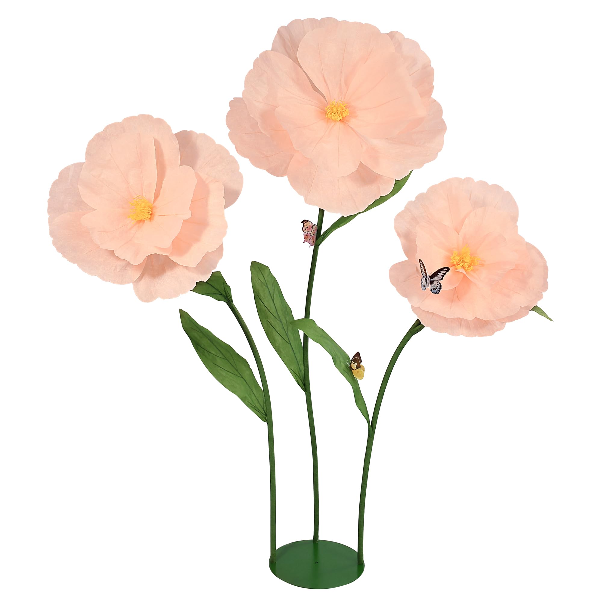 Photo 1 of PUIBTOIV 5.8 Ft Giant Artificial Flowers,Large Paper Flower,Huge Poppy Flowers Decoration for Wedding,Hotel,Office,Window Display and Home Farmhouse Decor(Champagne)