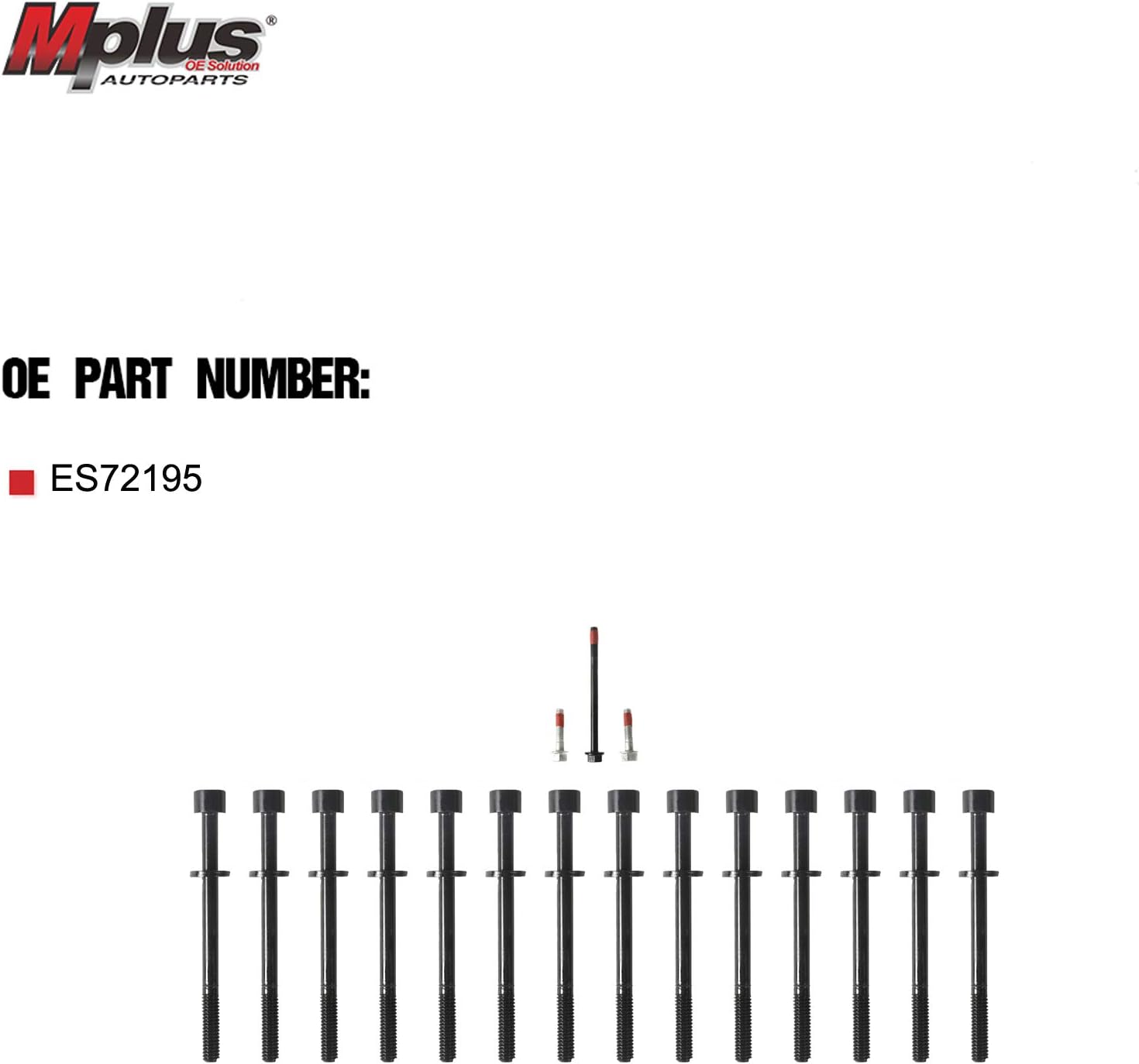 MPLUS ES72195 Head Bolt Set Compatible with 2002-2010 for Buick/for Chevrolet/for Isuzu 2.8L 2.9L 3.5L 3.7L 4.2L DOHC