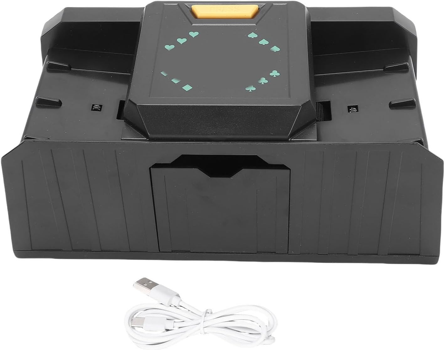 SUNGOOYUE Automatic Card Shuffler, Electric Card Shuffling Machine with Induction Type Stop, for Poker Blackjack Home Party Casino Games