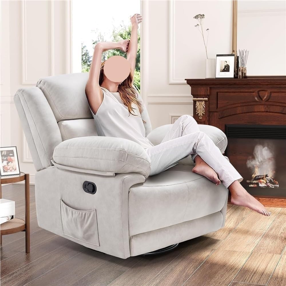 360 Swivel Rocker Lift Recliner Chair with Adjustable Lounge Reclining Sofa for Adults Home Theater Seating