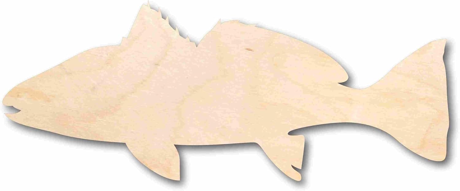 Unfinished Wood Red Drum Fish Silhouette Craft up to 46" DIY 16" / 3/4"