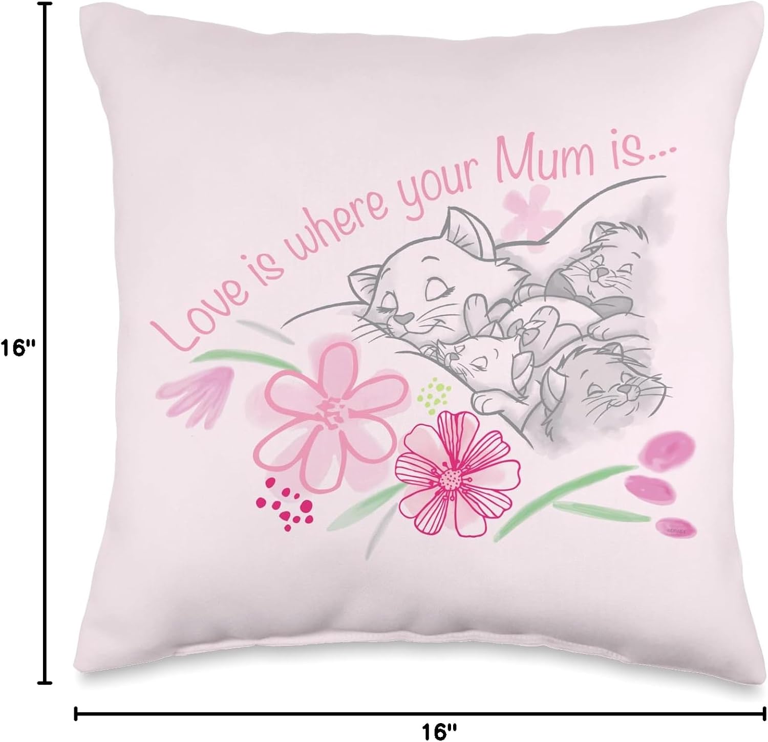 Disney The Aristocats Love is Where Your Mum is Mother’s Day Throw Pillow