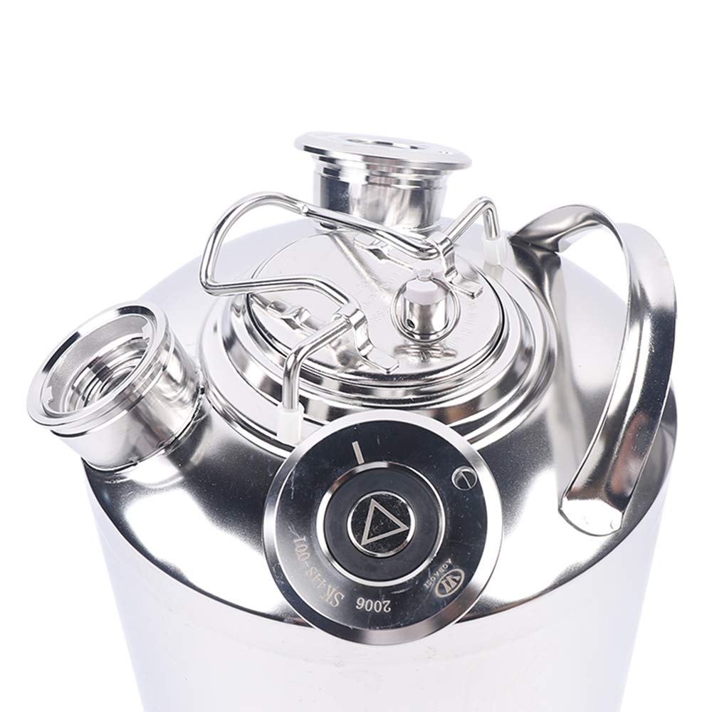 Botte di Pulizia in Acciaio Inox 10L, Contenitore per Pulizia della Birra, 3 Teste Dispositivo di Pulizia della Birra per Lance di Tipo A e S, Contenitore Birra per Pulizia Lattine Birra