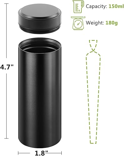 Miniatura 2 de OZCHIN Tarro de almacenamiento de aluminio, portátil, hermético, a prueba de olores, contenedor de almacenamiento multiusos para especias, café y