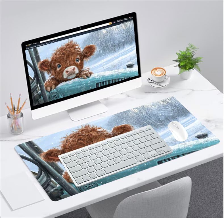 Tapis de souris bœuf grand format antidérapant et lavable pour ordinateur PC - 2