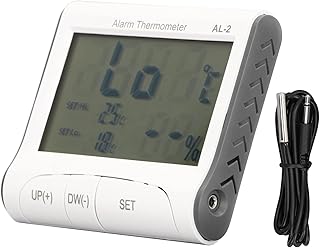 Digital Thermometer Hygrometer, Digital Thermometer, Hygrometer Temperature Humidity Meter ℃ ℉ High Low Temperature Automatic Alarm Digital Storage Function Meter with LCD Screen