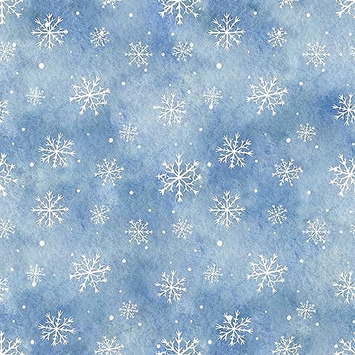 MAGAFA Blue Sky Snowflakes Christmas Peel and Stick Wallpaper Kids Removable for Bedroom Self Adhesive Prepasted Contact Paper for Cabinets Shelves Drawer 17.71'' X 236.2''