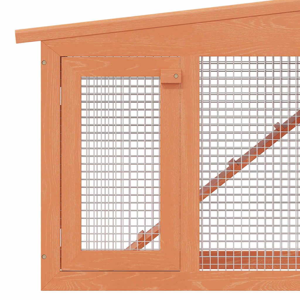 Conejera grande para animales pequeños con tejados de madera, resistente a la intemperie, jaula para animales pequeños, recinto para roedores con caño, ideal para conejos, conejos enanos y