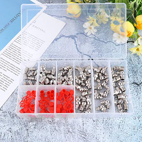 NICEXMAS 90Pcs Graxeiras Graxeiras Zerks Graxeiras Engraxadeiras Kit Zerk Graxeiras Kit para Carro