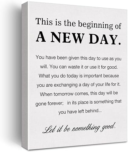 Lienzo decorativo para pared, inspirador, motivacional, con cita "This is the Beginning of a New Day", impresión en lienzo de vida positiva, pintura