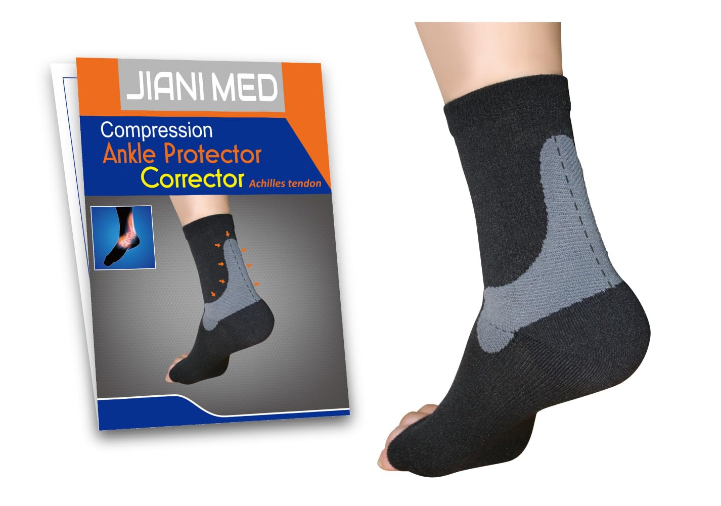 JianiMed Ankle Protector - Achilles Tendon, Compression Support, Ankle Strains, Sprains, Protection, Daily Use, Taiwan Excellence L/XL