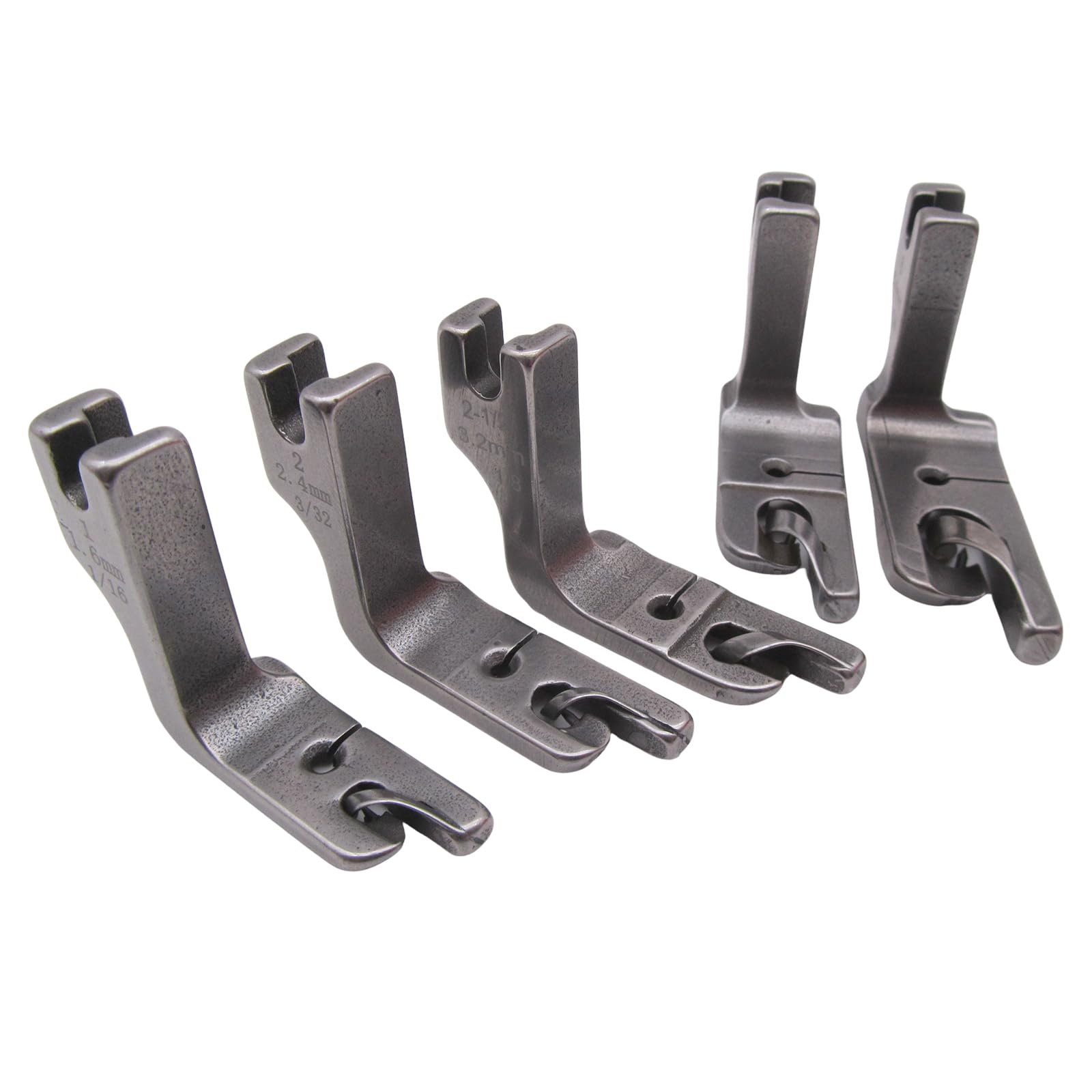 CKPSMS Brand - 5Size Rolled(Scroll) Hemmer Foot #160344+120938+120803+120805+120806 Compatible with/Replacement for Juki Brand DDL-5550 DDL-8700 TL-18QVP TL-2010Q Brother Brand DB2-B745 DB2-B755