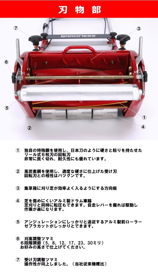 Amazon.co.jp: バロネス コード付自走式芝刈り機 LM12MH : DIY・工具