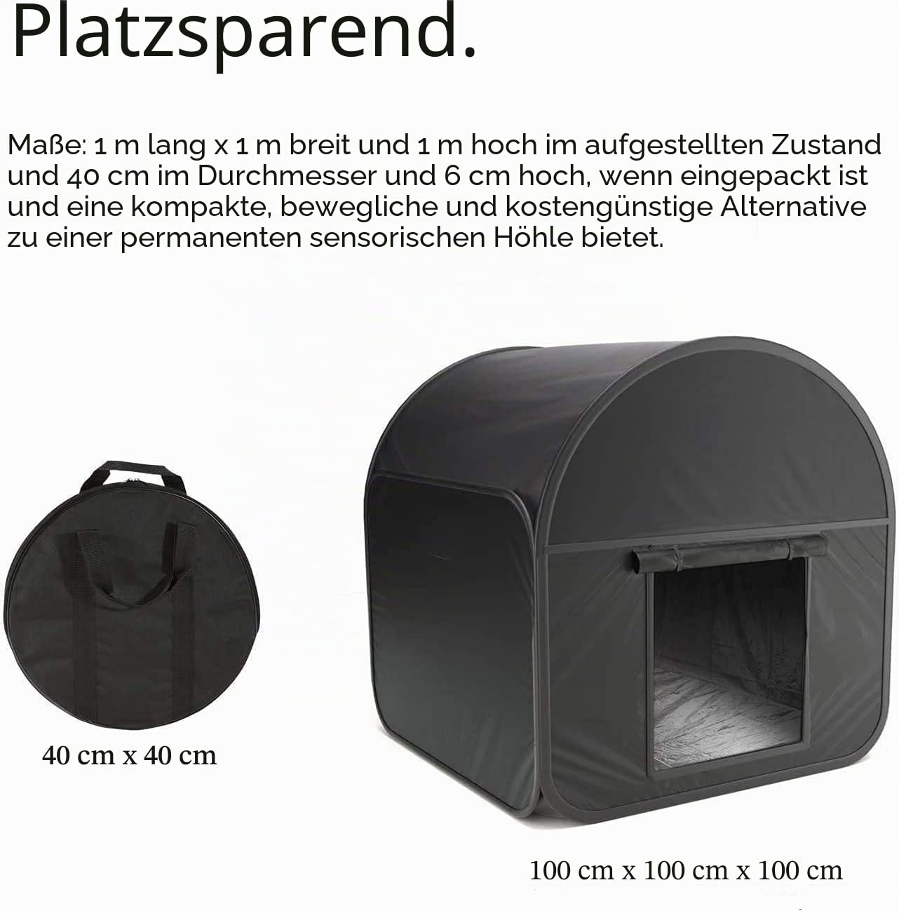 1 x Premium Pop-Up Sensory Den Verdunkelungszelt für besondere pädagogische Bedürfnisse wie Autismus, ASD & ADHS mit Reisetasche