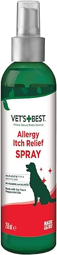Vet's Best Spray para aliviar la picazón de la alergia para perros | Alivia la piel seca del perro | Alivia el impulso de picazón, lamer y rascar |
