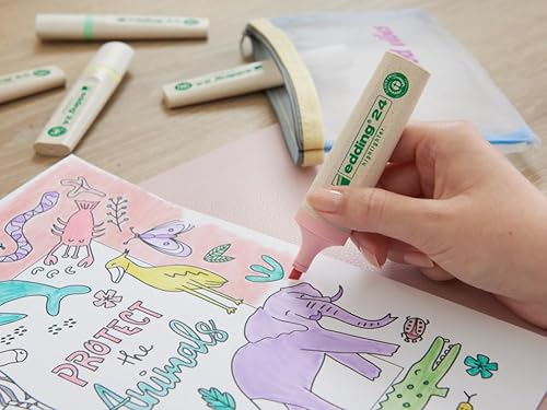 Miniatura 5 de edding Resaltador EcoLine 24 - violeta pastel - 10 resaltadores - cincel nip 0.079-0.197 in - para marcar y resaltar textos y notas de forma rápida