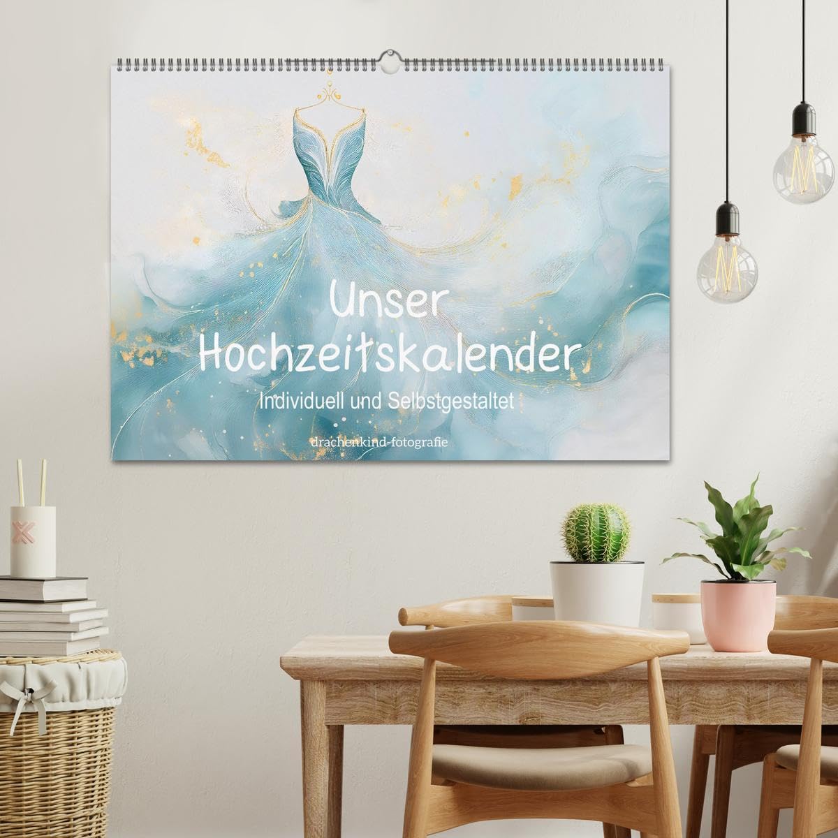 CALVENDO - Unser Hochzeitskalender - Individuell und Selbstgestaltet (Wandkalender 2027 DIN A2 quer), Monatskalender: Romantischer DIY-Hochzeitskalender