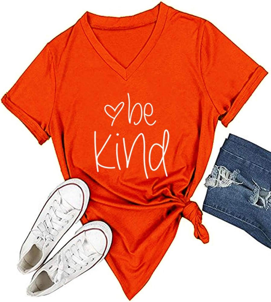 DANVOUY Womens T Shirt Casual Cotton Short Sleeve V-Neck Graphic T-Shirt Tops Tees