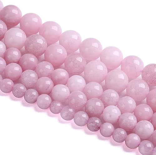 Vista 218 de 38 cuentas de cristal de cuarzo rosa brasileño de piedra natural de 0.394 pulgadas para hacer joyas y pulseras Cuarzo rosa de Brasil