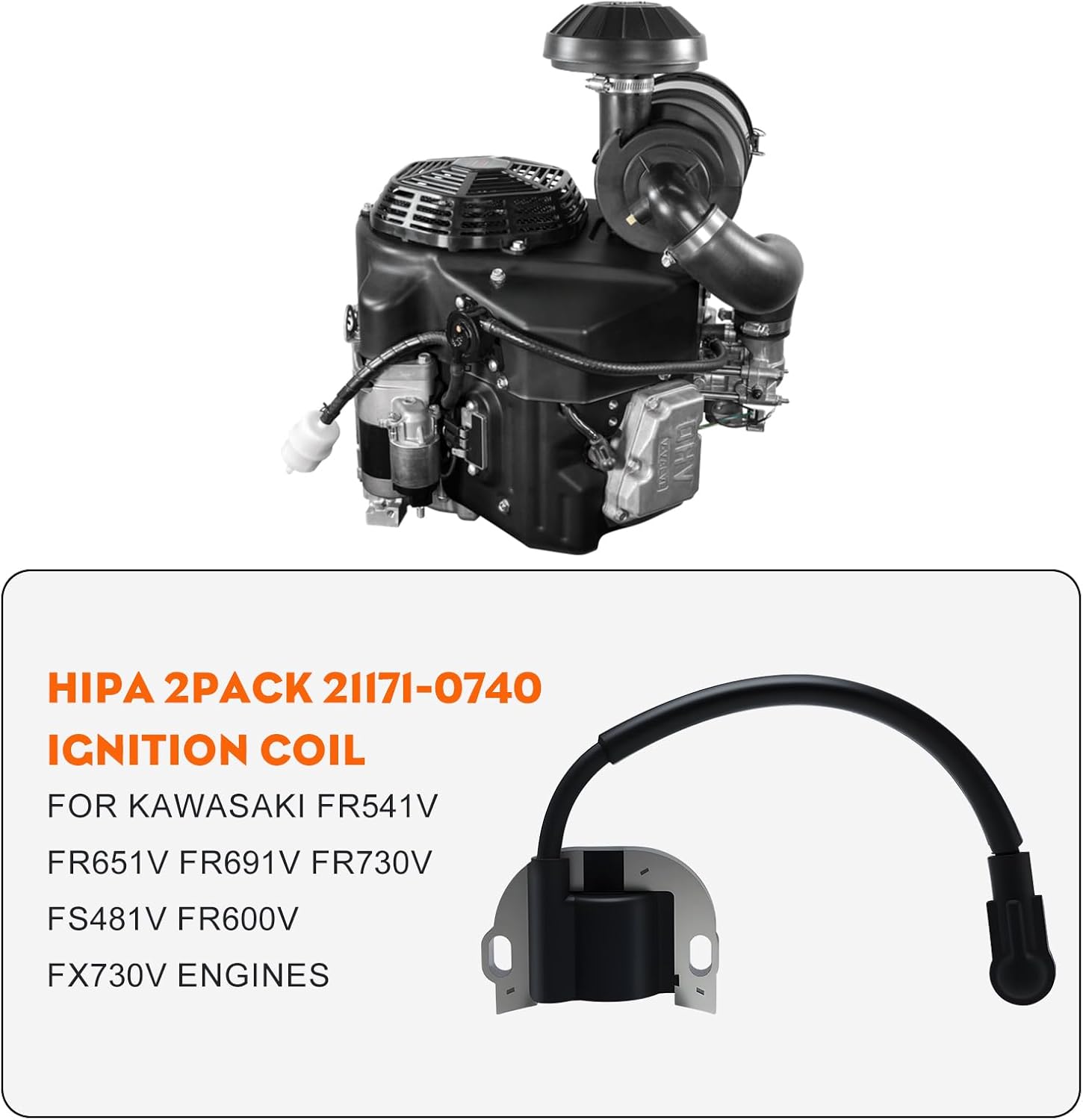 HIPA 21171-0740 Ignition Coil Magneto for Kawasaki FX730V FR600V FR541V FR651V Engines